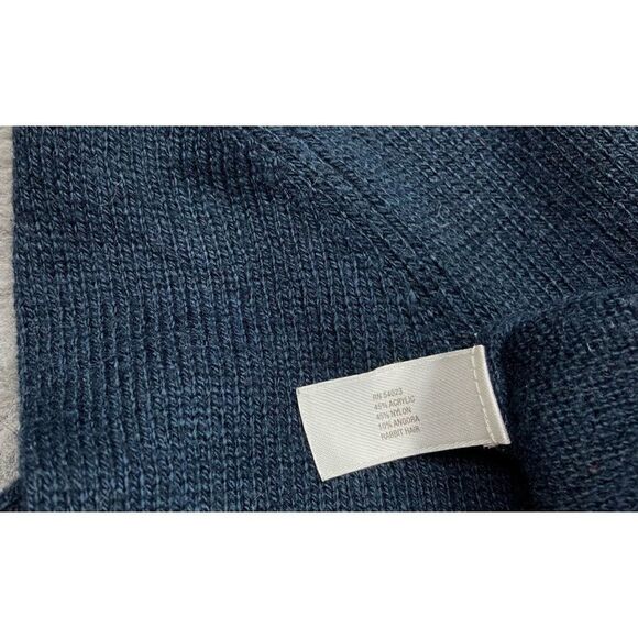 GAP LUXE navy crewneck button shoulder angora blend sweater - Picture 6 of 6